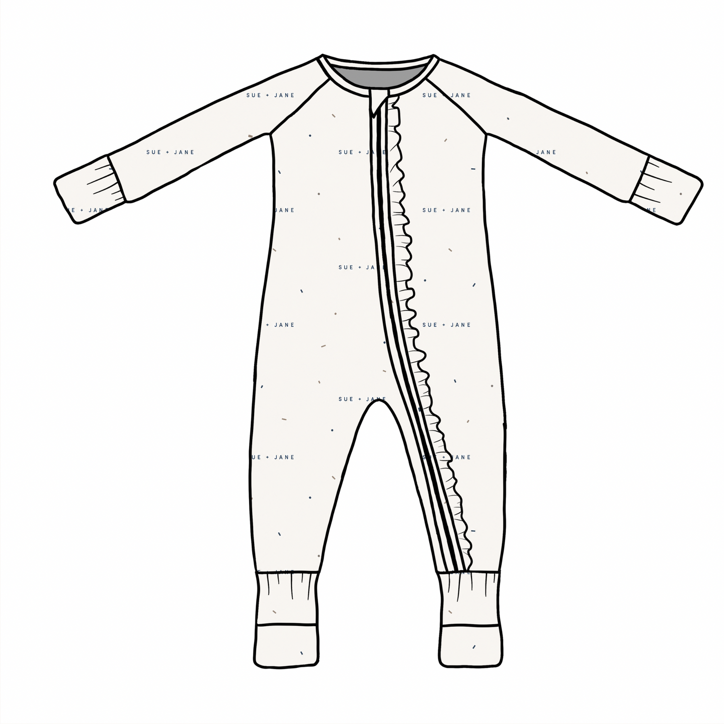 PREORDER S+J Ruffle Bamboo Zippy
