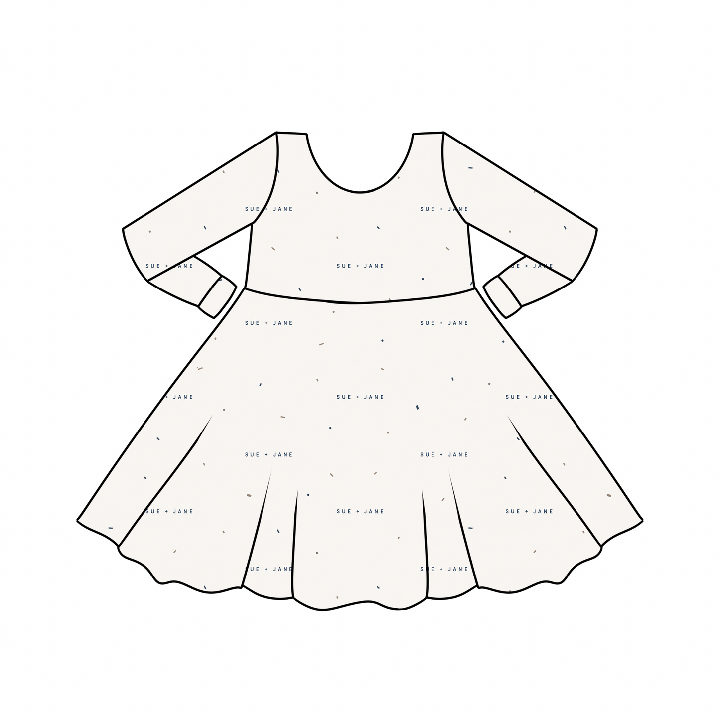 PREORDER S+J Long Sleeve Bamboo Twirl Dress