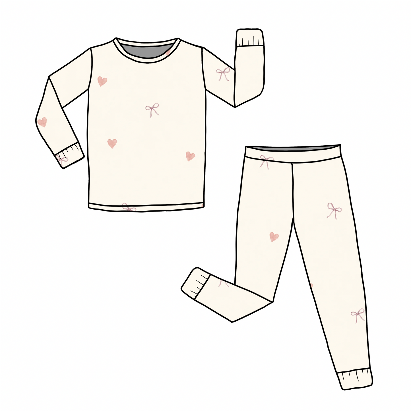 PREORDER Girly Valentines Bamboo Pajamas
