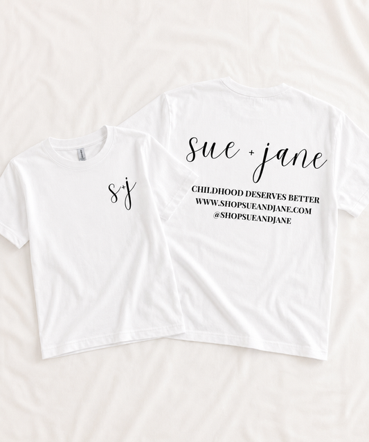 Sue and Jane Logo Organic Cotton Tshirt