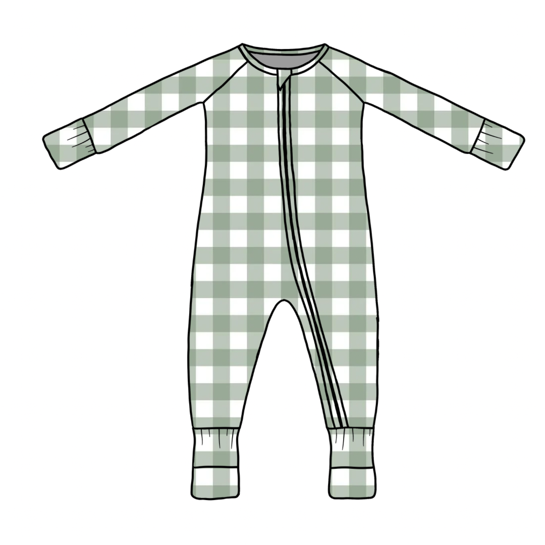 PREORDER Jade Gingham Bamboo Zippy