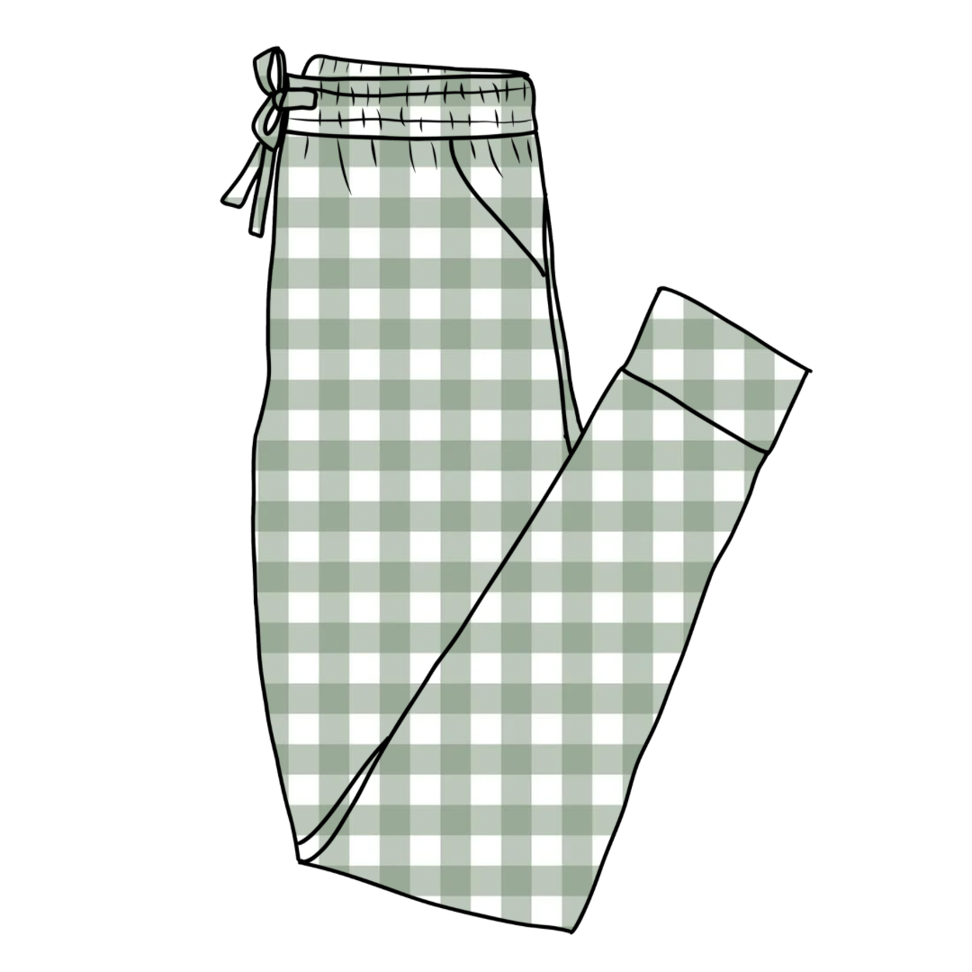 PREORDER Jade Gingham Mama Joggers