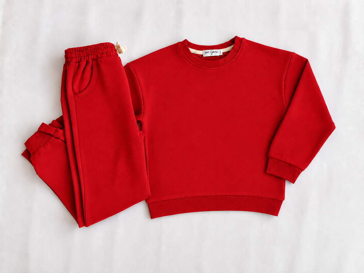 Red Organic Cotton Jogger Set