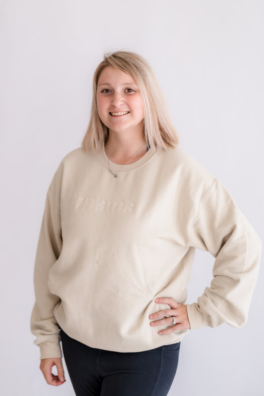 Neutral Embroidered Mama Crewneck
