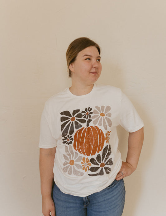 Retro Pumpkin Organic Cotton Mama Tee