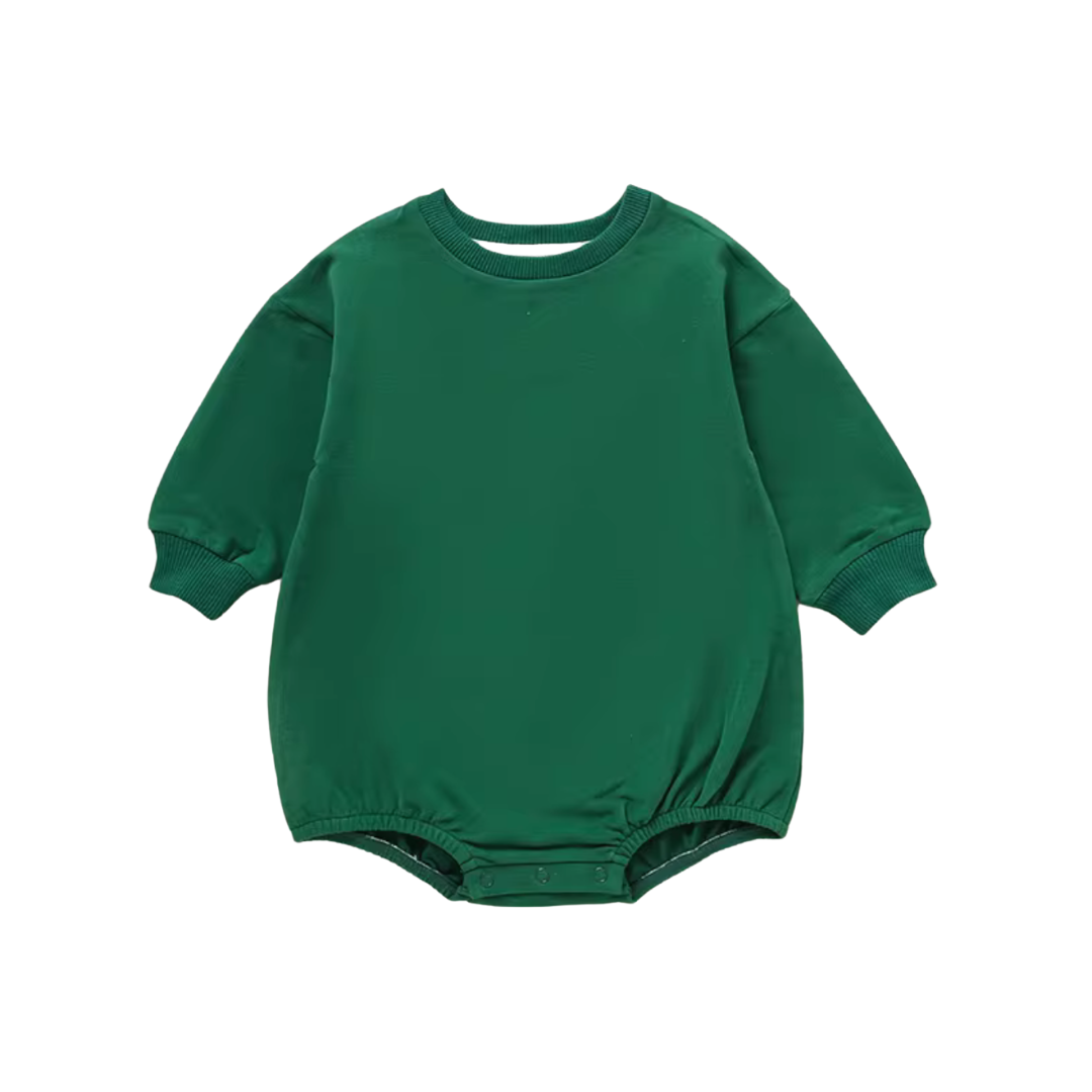 PREORDER Organic Cotton Bubble Romper - Forrest Green