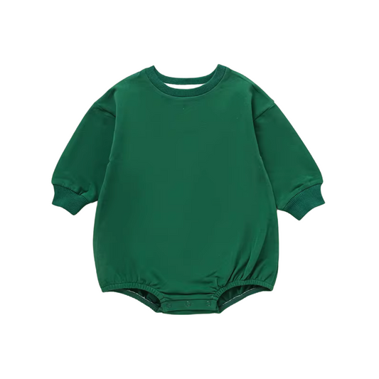 PREORDER Organic Cotton Bubble Romper - Forrest Green