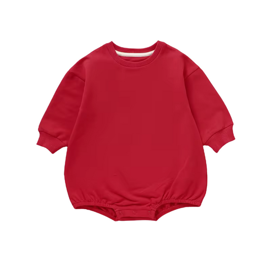 PREORDER Organic Cotton Bubble Romper - Red